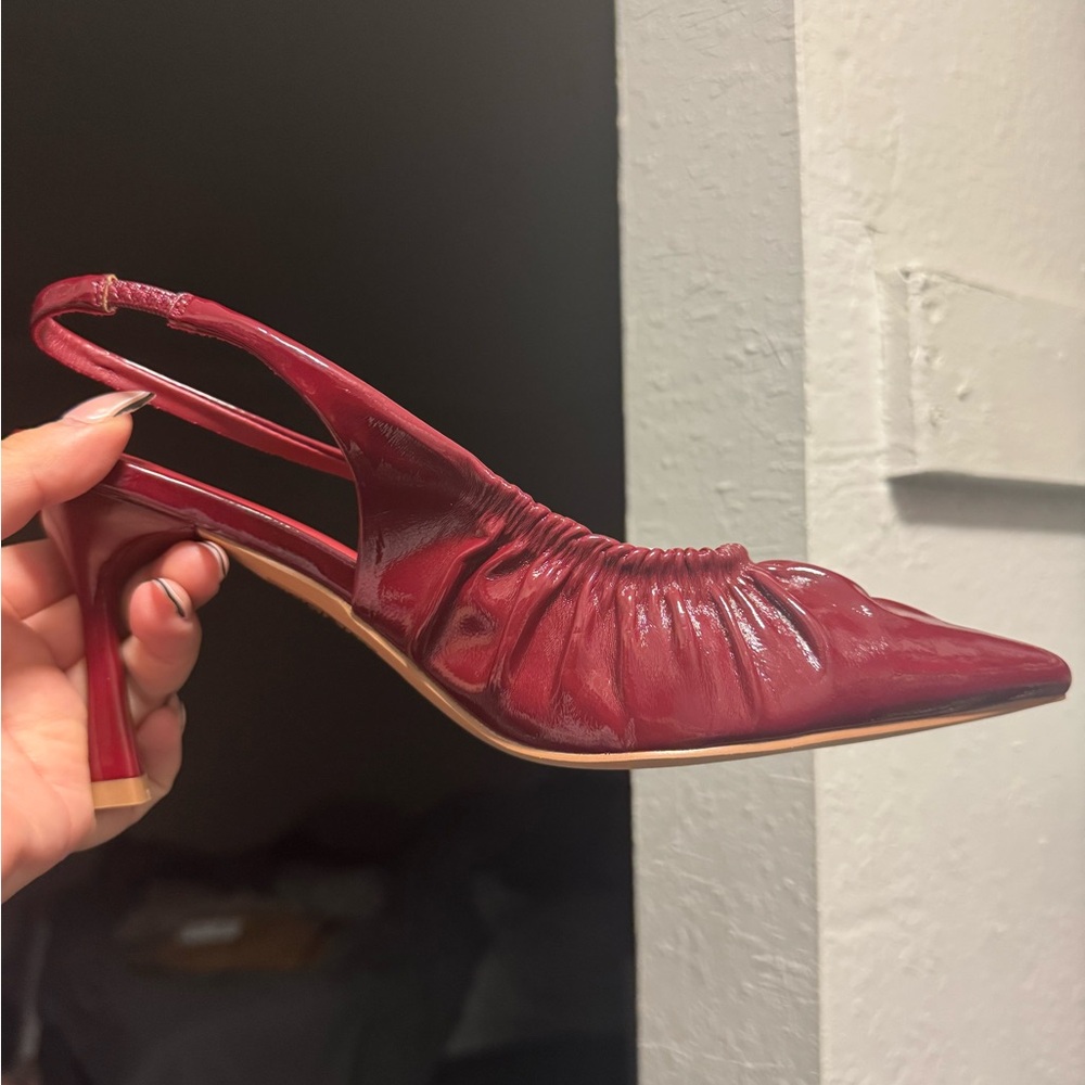 Fashion Nova Chic Red Slingback Heels